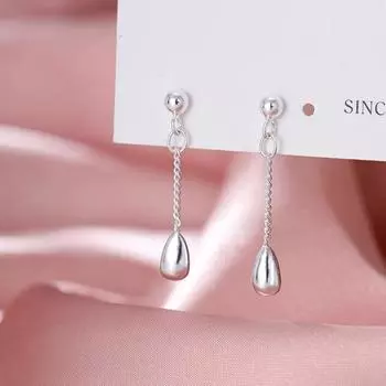 Серьги Anenjery Smooth Water Droplet с длинными кисточками для женщин, новые атмосферные модные серьги в стиле ниши, ювелирные изделия в подарок белый