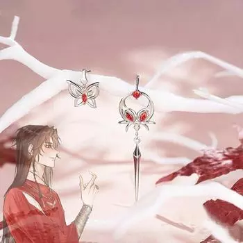Серьги аниме Tian Guan Ci Fu Heaven Official s Blessing Hua Cheng Xie Lian, женские серьги-зажимы для косплея, кулон, ювелирные изделия, подарки