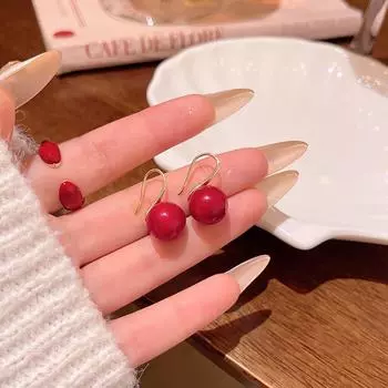 Серьги Ankola Red High Heels Pearl для женщин – роскошный нишевый стиль знаменитостей красный