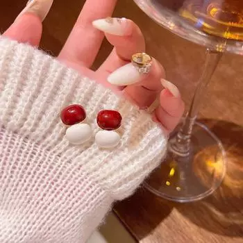 Серьги Ankola Red в стиле ретро с геометрическим узором в Гонконге: Уникальный дизайн класса люкс для женщин A1966 золотой