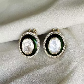 Серьги Arisha Silver из позолоченного серебра 925 пробы, украшения ручной работы в стиле кундан с муассанитом и кубическим цирконием для женщин, индийские украшения FS золотой