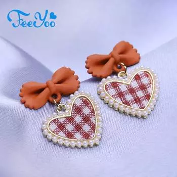 Серьги-бабочки FEEYOO для женщин и девочек, модные модные серьги в форме сердца, ювелирные изделия Giftt разноцветный