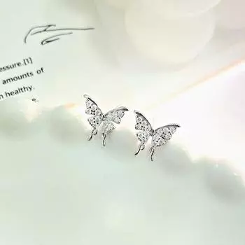 Серьги-бабочки, инкрустированные бриллиантами, легкие, роскошные, изысканные серьги высокого класса, модные и универсальные, на каждый день для женщин