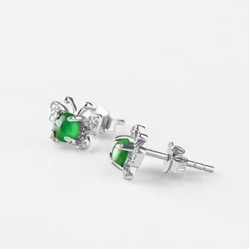 Серьги-бабочки из бирманского нефрита, натуральное китайское серебро 925 пробы, настоящие подвески, женские зеленые аксессуары, драгоценные камни, ювелирные изделия, талисманы