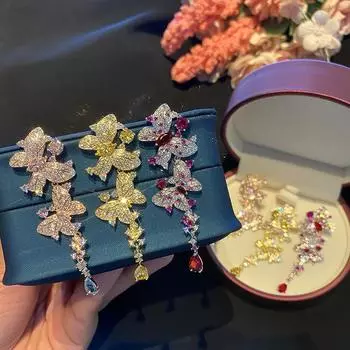 Серьги-бабочки из серебра 925 пробы с иглами, женские роскошные модные серьги для женщин и девочек, аксессуары