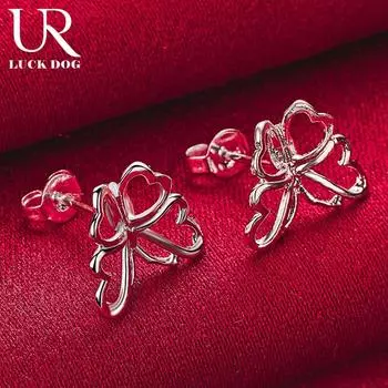 Серьги-бабочки из стерлингового серебра 925 пробы. Модные свадебные украшения. 1.10*1.10cm