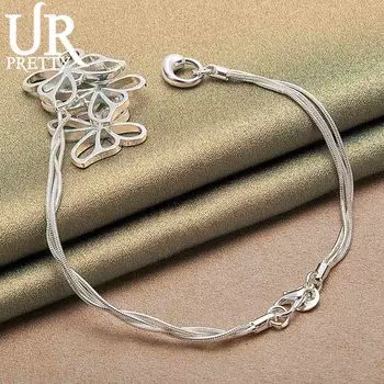 Серьги-бабочки из стерлингового серебра 925 пробы, ожерелье, браслет, модные свадебные украшения 20CM