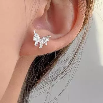 Серьги-бабочки Lava. Женские серьги-гвоздики с нишевым дизайном. Простые и универсальные серьги с отверстиями для ушей.