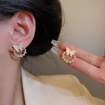 Серьги-бабочки Little Fresh Super Fairy Temperament Gradient для женщин 1 pair