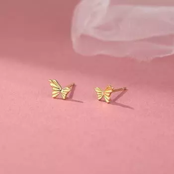 Серьги-бабочки Нишевая мода Индивидуальность Милые маленькие свежие литературный стиль Простые серьги