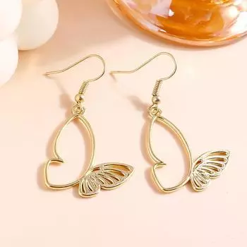 Серьги-бабочки полые, элегантные и красивые, изысканные серьги золотой