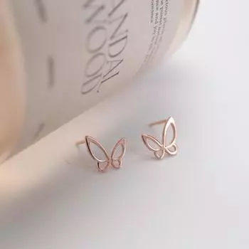 Серьги-бабочки полые женские летние персонализированные модные серьги новые простые маленькие свежие серьги
