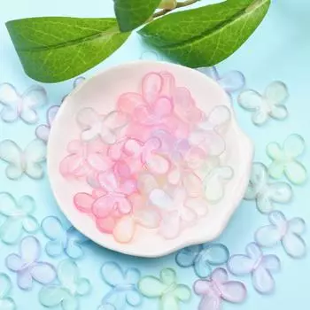 Серьги-бабочки ручной работы из акрила, ожерелье «сделай сам», ювелирные аксессуары, материалы, 50 шт., сверкающие модные прозрачные бусины 50Pcs разноцветный