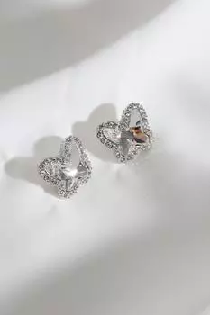 Серьги-бабочки с цирконом