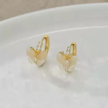 Серьги-бабочки с пряжкой, нежные блестящие серьги из циркония, женские серьги с пряжкой, модные украшения для женщин, подарочные аксессуары для вечеринок