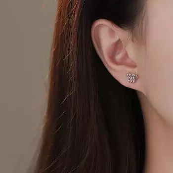 Серьги-бабочки с розовыми бриллиантами, нишевый дизайн, корейские новые серьги с милым темпераментом