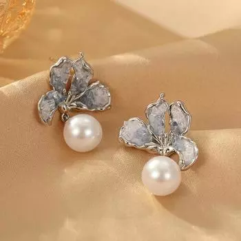 Серьги-бабочки с синим кристаллом, высококачественные, легкие, роскошные, нишевые, темпераментные серьги, модные, персонализированные серьги для женщин