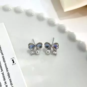 Серьги-бабочки с жемчугом, легкие, роскошные, высококачественные серьги, милые и симпатичные, универсальные серьги, новый стиль