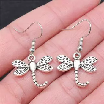 Серьги-бабочки-стрекозы, подвески, принадлежности ручной работы для ювелирных изделий, размер 18X19 мм