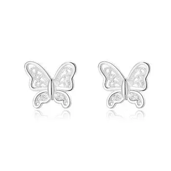 Серьги-бабочки в лесном стиле с маленькими отверстиями для ушей и сережками в виде ниши для насекомых для женщин