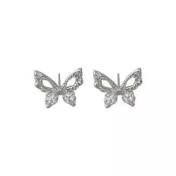 Серьги-бабочки в полом стиле для женщин, простой нишевый дизайн, милые и роскошные серьги