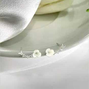 Серьги-бабочки в виде лесных цветов для женщин, серьги в пасторальном стиле, темпераментные серьги в стиле феи