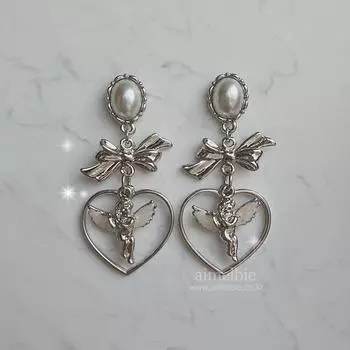 Серьги Baby Angel - серебряный цвет (Серьги Кара Ёнджи)