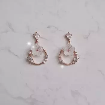 Серьги Baby Cherry Blossom - Белый белый