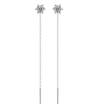 Серьги Bague Ringen S925, инкрустированные серебром 0,5 карата, муассанит в виде листьев, веерная бахрома, новые серьги, ювелирные изделия Nude Cargo алмаз