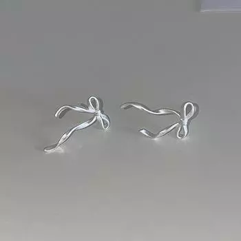 Серьги-бантики из ленты Y2K для женщин, милые украшения, аксессуары для пирсинга ушей 1 pair