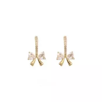 Серьги-бантики, маленькие, изысканные, простые, нишевые, высокого класса, осенние и зимние серьги