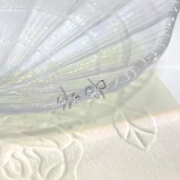 Серьги-бантики Мини Маленькие Милые Сладкие Серьги Легкая Роскошь Высококлассное Ощущение Повседневные Универсальные