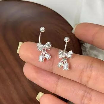 Серьги-бантики Mori Lily Of The Valley, свежие, нежные, милые, модные, индивидуальные, универсальные серьги