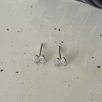 Серьги-бантики с бриллиантами, маленькие серьги-галстуки, серьги-свитки для студентов, темперамент, милые