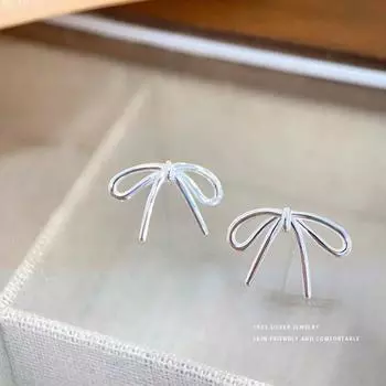 Серьги-бантики, свежие, милые и универсальные повседневные серьги, серьги в нишевом дизайне
