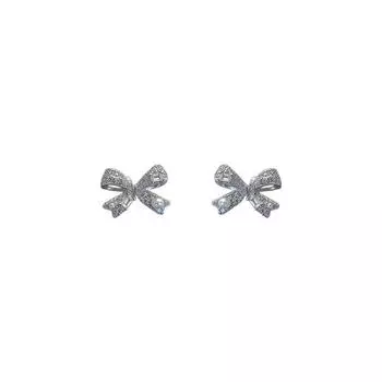 Серьги-бантики в форме сердца для милой девушки, жемчужные серьги в стиле ретро, ленивый французский стиль