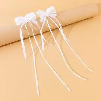 Серьги-бантики в стиле балета, женские милые длинные серьги-бантики, аксессуары красный