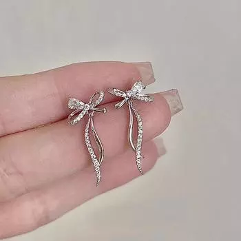 Серьги-бантики в стиле «милый бант» в новом стиле, новые легкие роскошные серьги высокого класса, женские серьги в стиле «ниш»