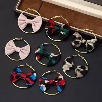 Серьги-бантики в стиле ретро для женщин розовый