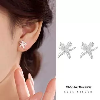 Серьги Banyan Tree S925 Silver Iris Flower - Элегантный женский хит продаж ES2983, 925 Silver серебряный