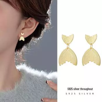 Серьги Banyan Tree S925 Silver Mermaid Tail - элитные осенне-зимние золотые серьги для женщин ES2581 платиновый