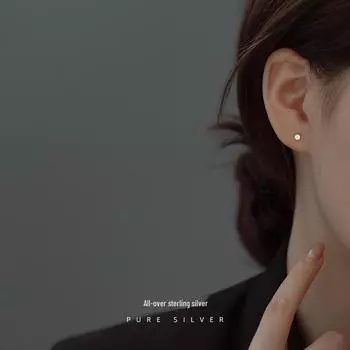 Серьги Banyan Tree S999 из стерлингового серебра с цирконами: Простой, холодный стиль для женщин ES1966 round bead серебряный