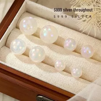 Серьги Banyan Tree S999 из стерлингового серебра с жемчугом в форме русалочьей ракушки: Стильные, яркие модные женские украшения на каждый день. 8mm