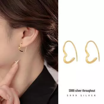 Серьги Banyan Tree S999 Silver Summer 2024 Love - серьги-крючки в холодном стиле для женщин, модные и универсальные. ES2641, 99 Silver золотой