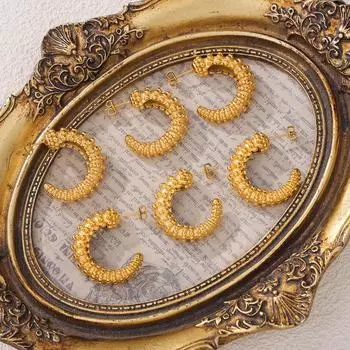 Серьги Barcelona Niche из титановой стали с покрытием из 18-каратного золота, необычные серьги-гвоздики C-типа, стильные, универсальные серьги