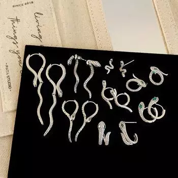 Серьги Benming New Chinese Zircon Spirit Snake, женские, нишевые, дизайн, ретро, легкие, роскошные, индивидуальные, универсальные серьги