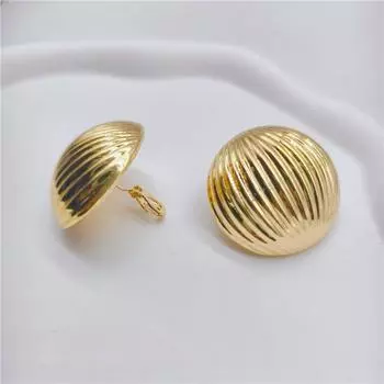 Серьги без пирсинга, металлические полоски, круглые, преувеличенные, большие серьги, модные серьги-клипсы