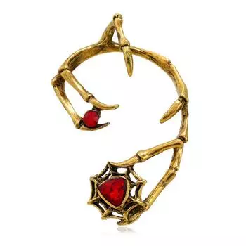 Серьги без проколов, клипсы в виде магических когтей в стиле панк с темными бриллиантами, персонализированные преувеличенные модные серьги