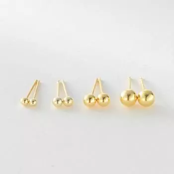 Серьги, блестящие позолоченные серьги, соевые бусины, простой стиль 2.5MM