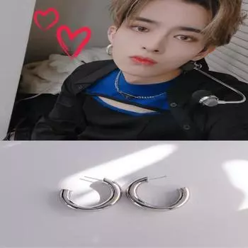 Серьги Bloom Up (Носит Хонджун из ATEEZ) серебряный